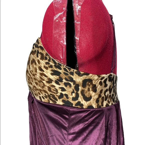 Vintage Satin Leopard Purple Baby Doll Lingerie Chemise Slip Pajama Dress Medium - Picture 5 of 12